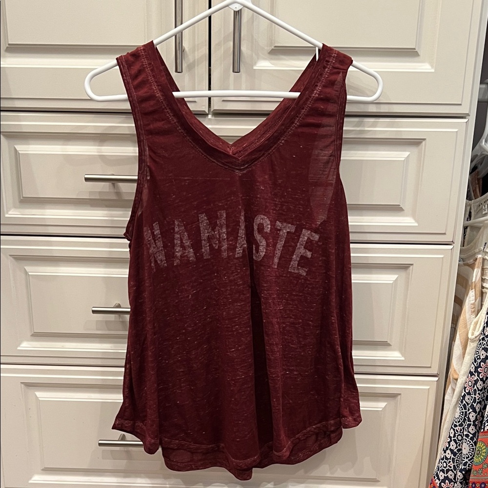L.O.L. Vintage Burgundy Namaste Tank Top